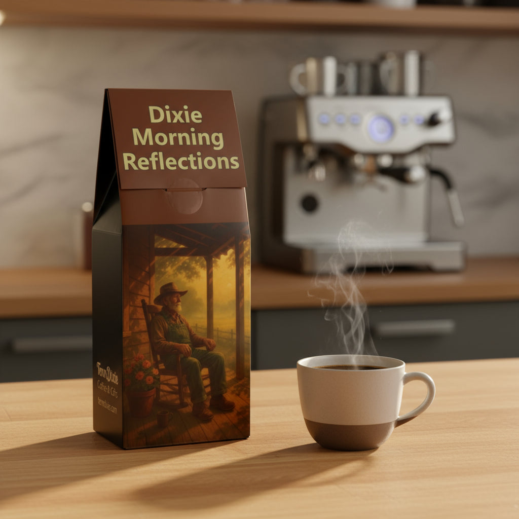 Dixie Morning Reflections (Dark French Roast) Great Cut-out Design, Card Collecting