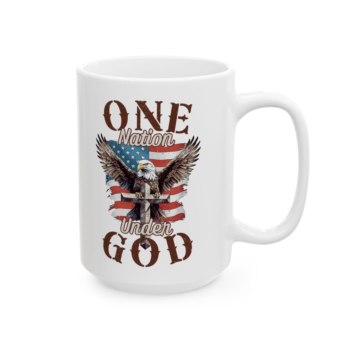 Patriotic Ceramic Mug | 11oz & 15oz | Perfect for Coffee Lovers, Veterans, Memorial Day, Independence Day, Gift Ideas