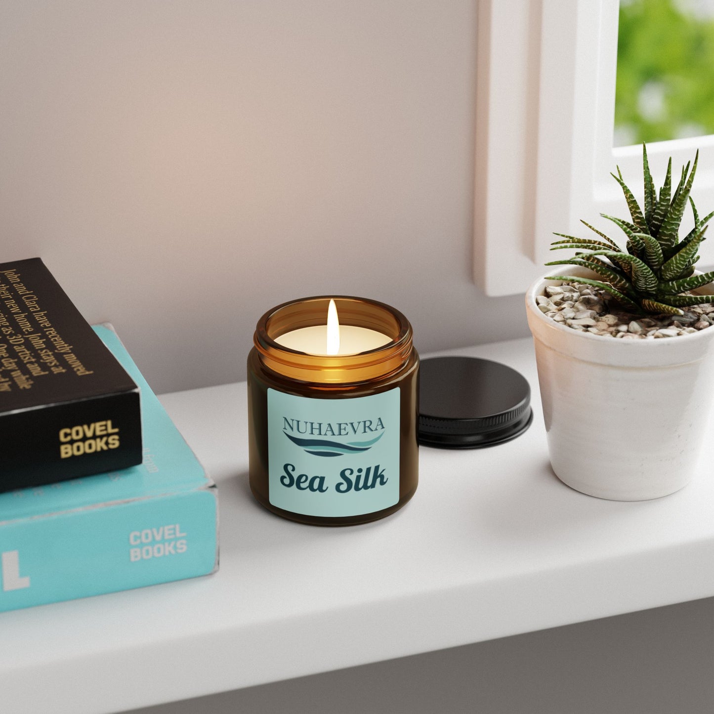 Nuhaevra Sea Silk Soy Candle - White Sage and Lavender for Relaxation and Calm