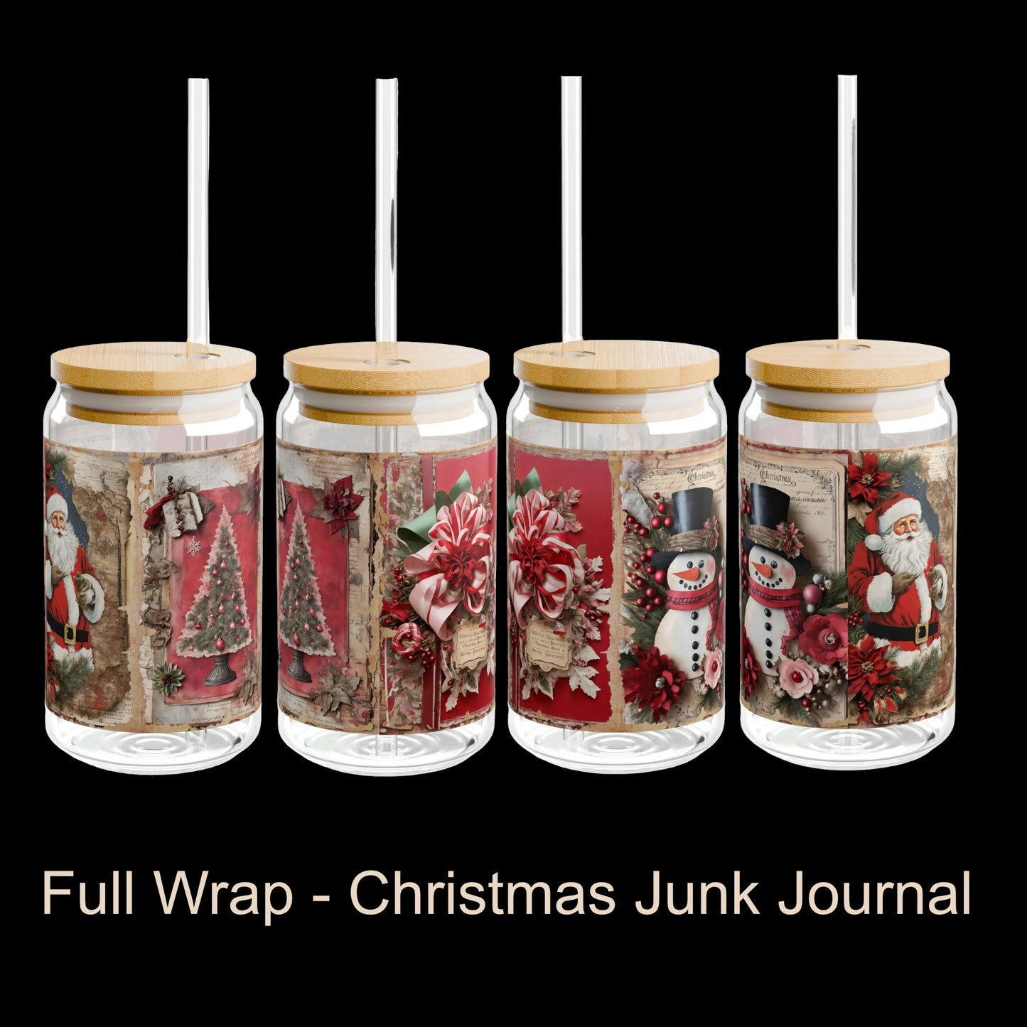 16oz Holiday Sipper Cup – Perfect for Lattes, Cappuccinos, Spiced Tea, Fruit Tea, Cider & Eggnog | Reusable Iced Drink Cup