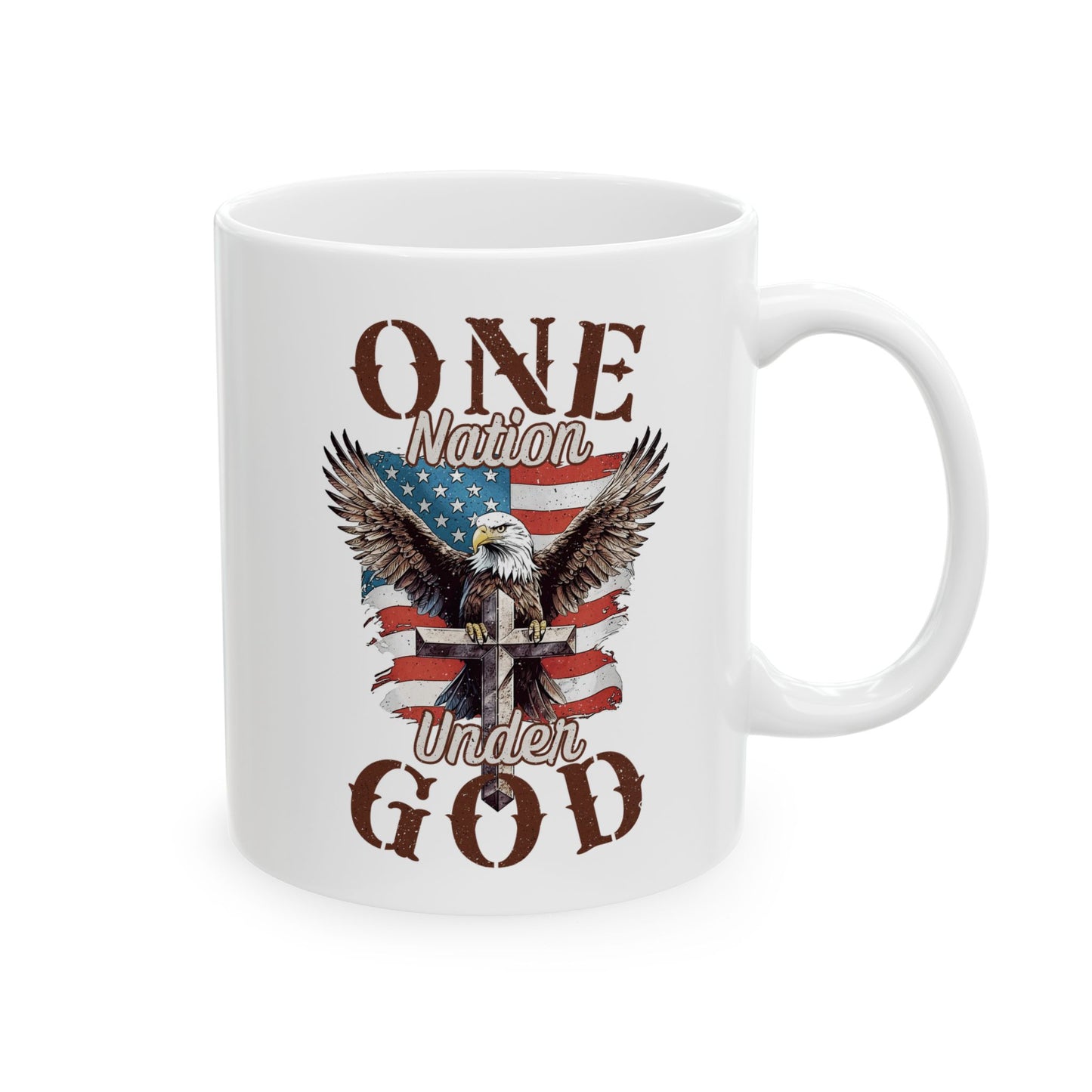 Patriotic Ceramic Mug | 11oz & 15oz | Perfect for Coffee Lovers, Veterans, Memorial Day, Independence Day, Gift Ideas
