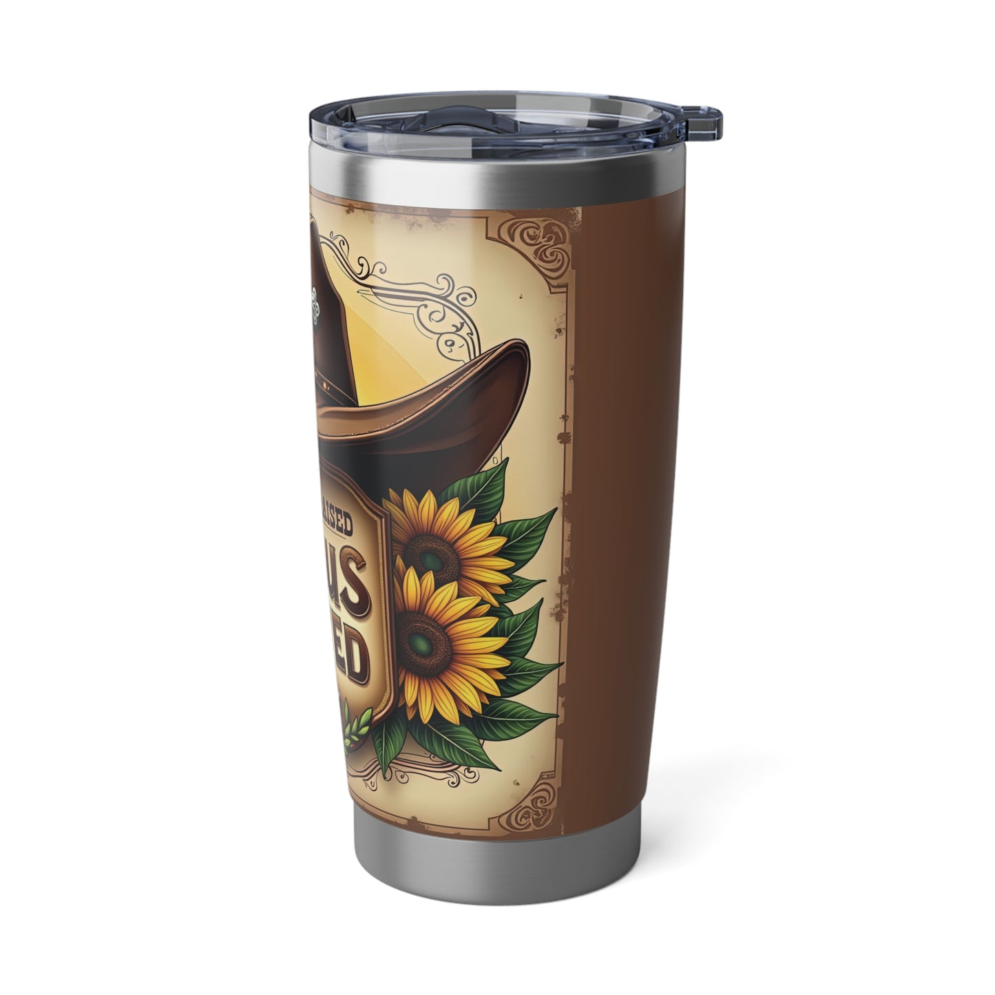Country Raised, Jesus Saved 20oz Stainless Steel Tumbler – Faith & Country Travel Mug, Inspirational Gift