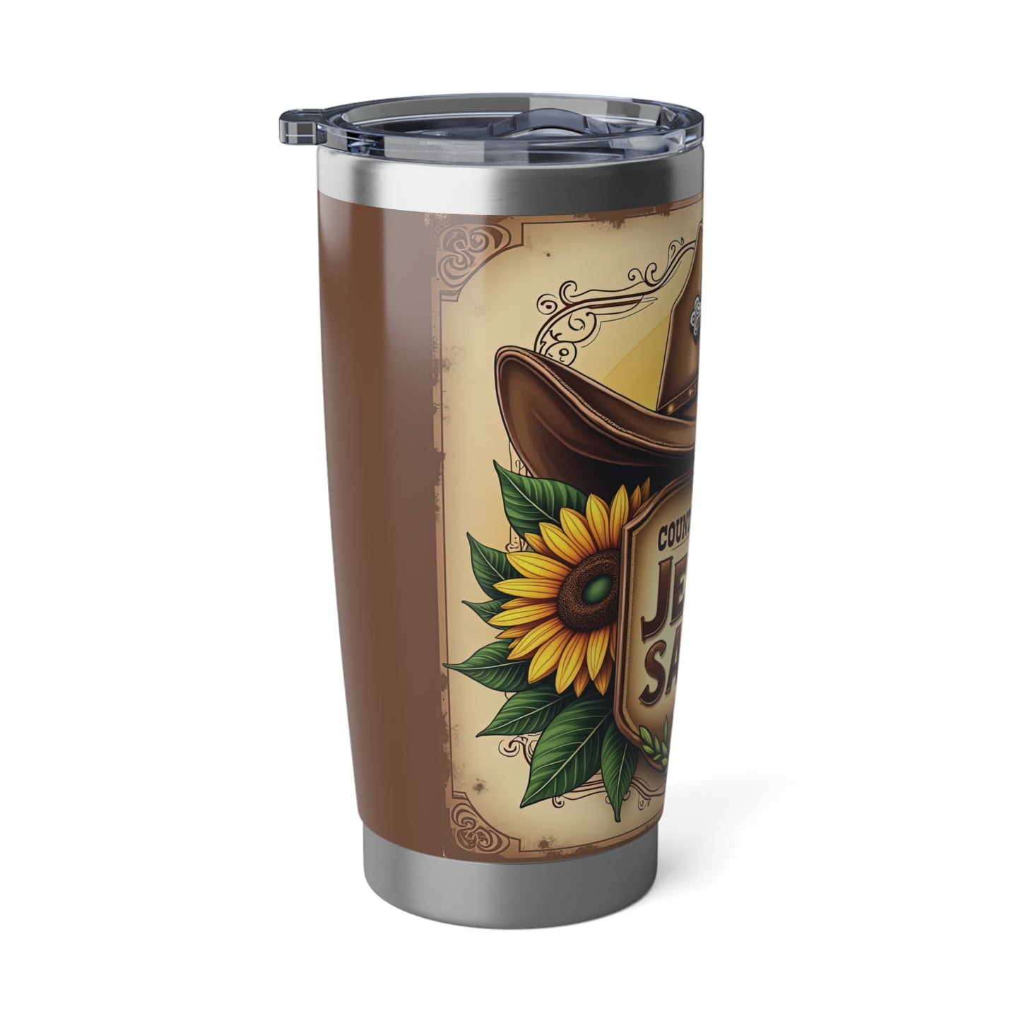 Country Raised, Jesus Saved 20oz Stainless Steel Tumbler – Faith & Country Travel Mug, Inspirational Gift