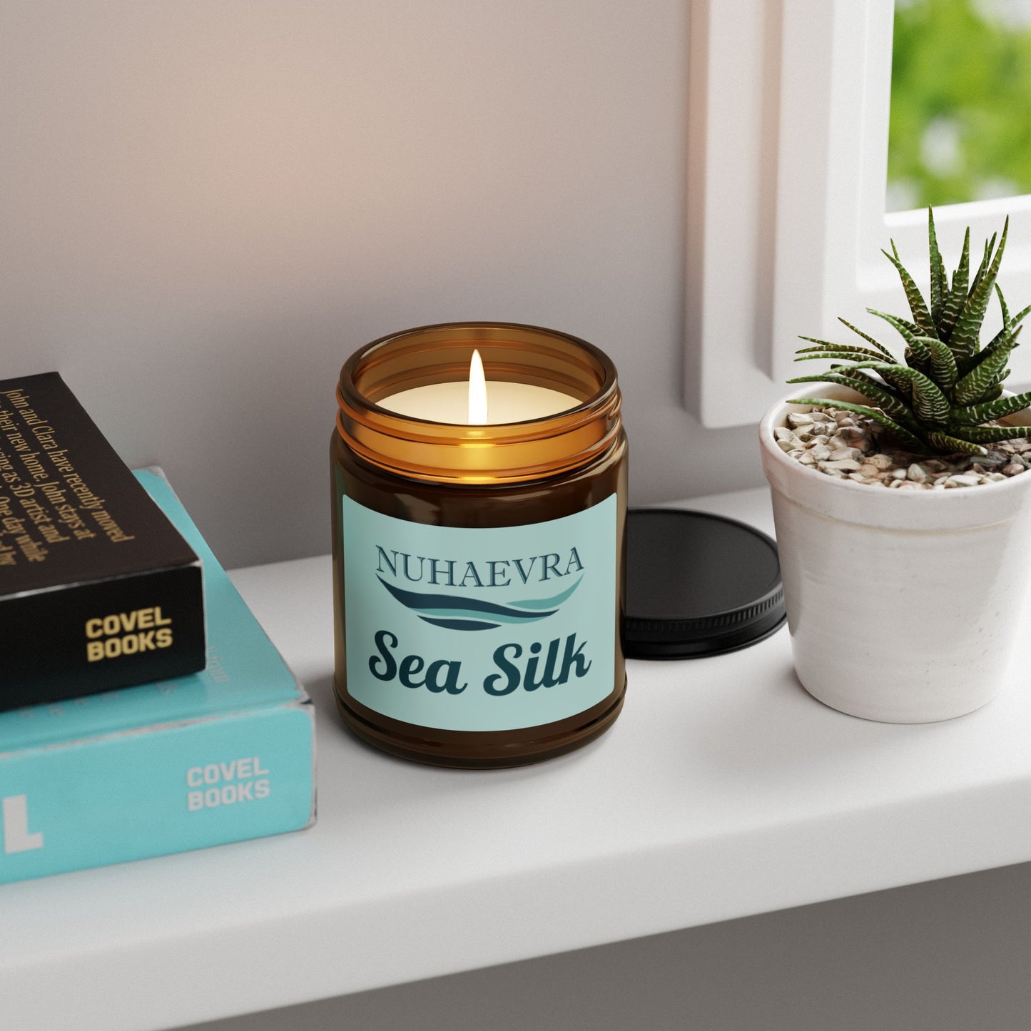 Nuhaevra Sea Silk Soy Candle - White Sage and Lavender for Relaxation and Calm