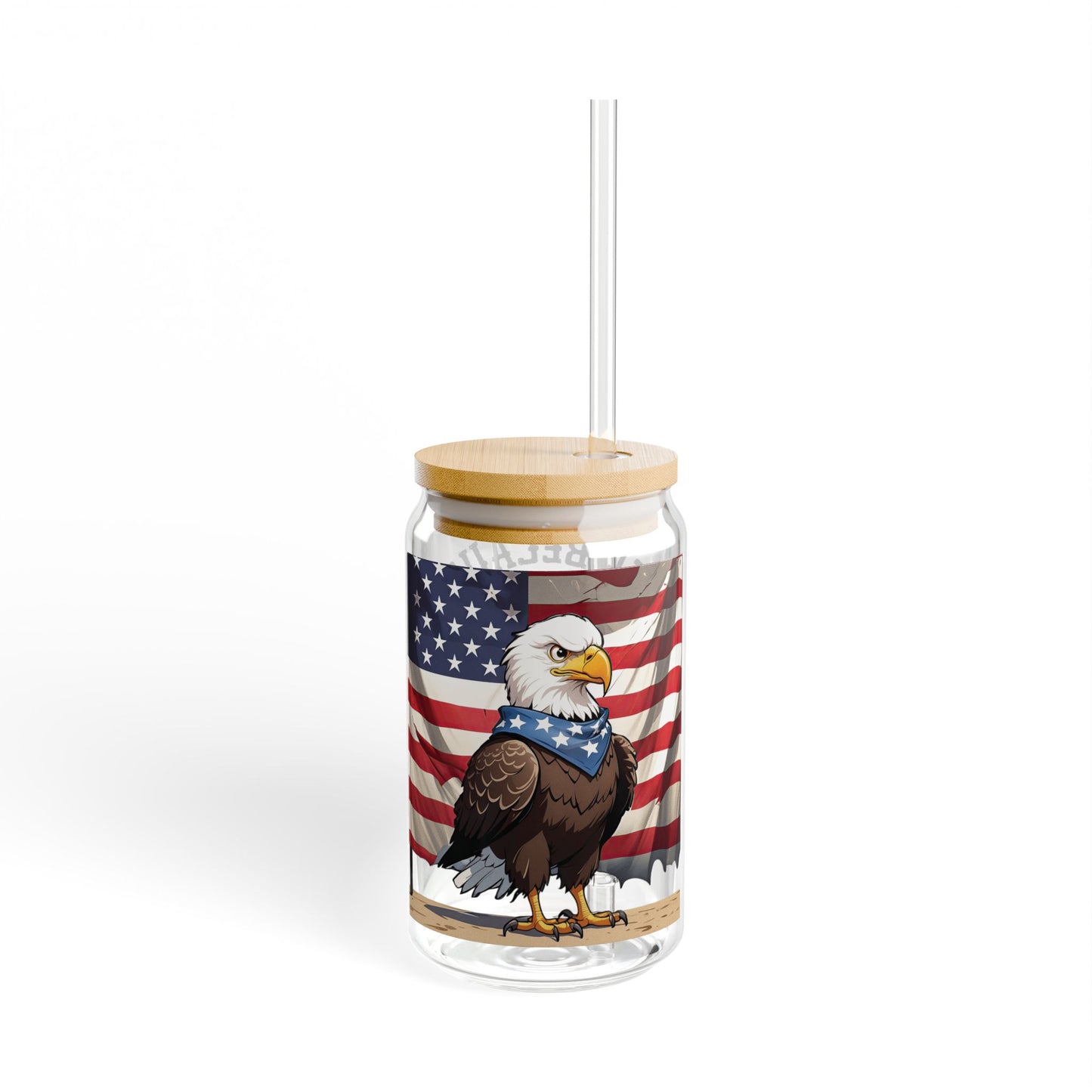Patriotic Sipper Glass, 16oz | Unique Drinkware for Veterans, Front-Back Designs