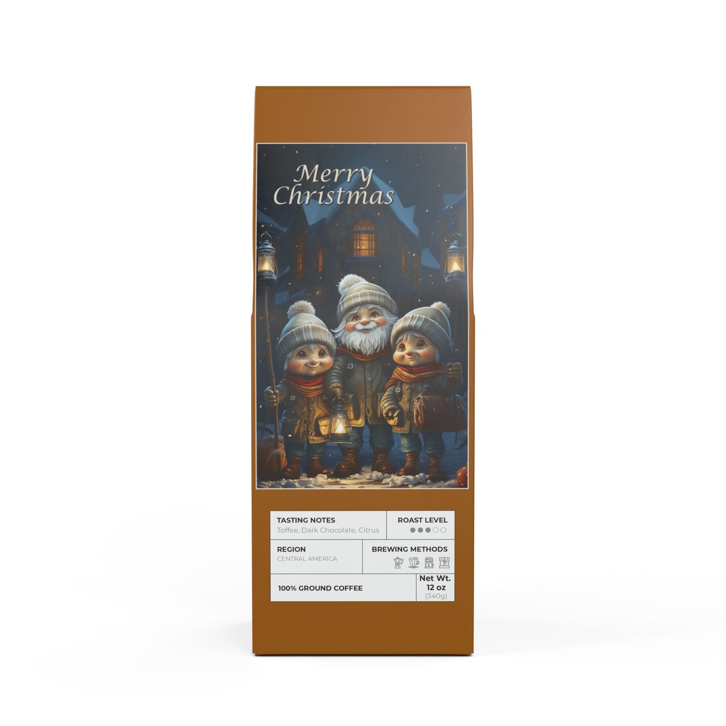 Holiday Gnomes Coffee – 12oz Medium Roast | Christmas Card Cut-Out Gift Box