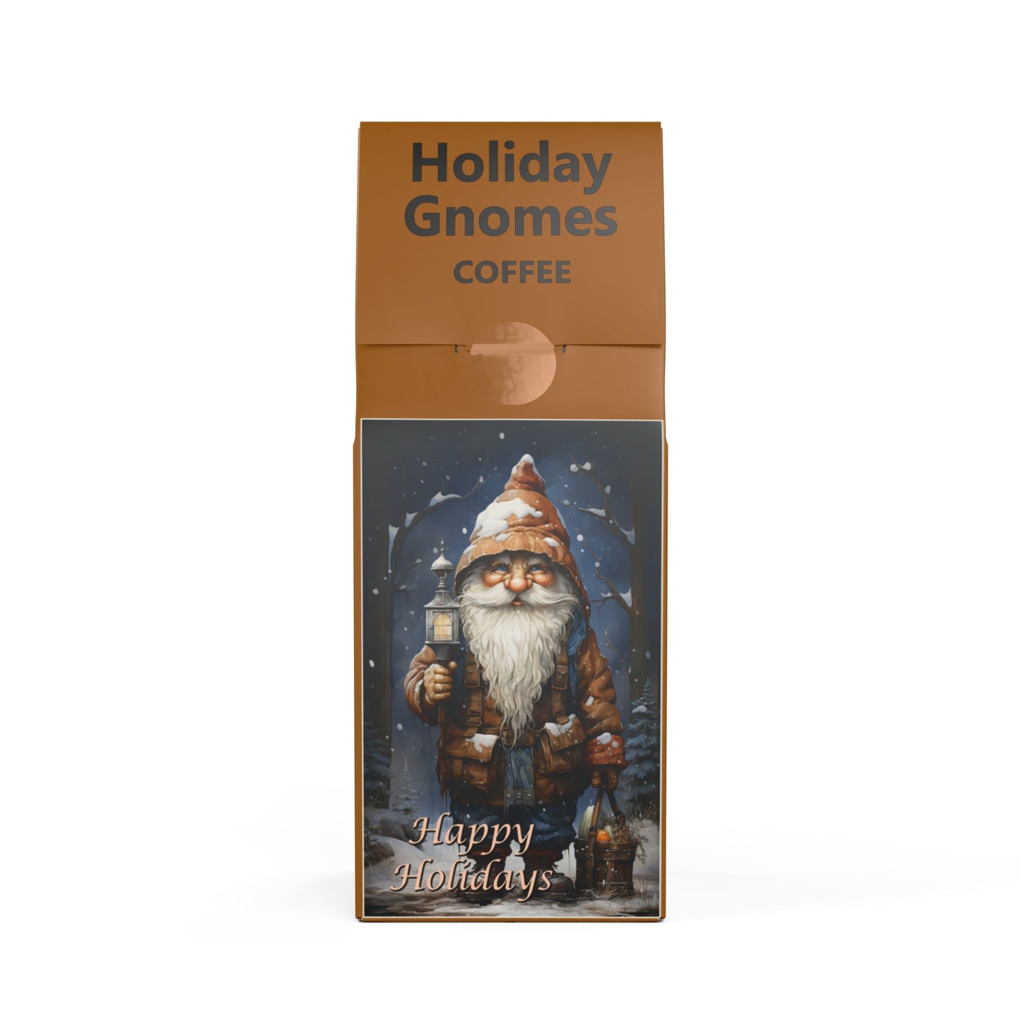 Holiday Gnomes Coffee – 12oz Medium Roast | Christmas Card Cut-Out Gift Box