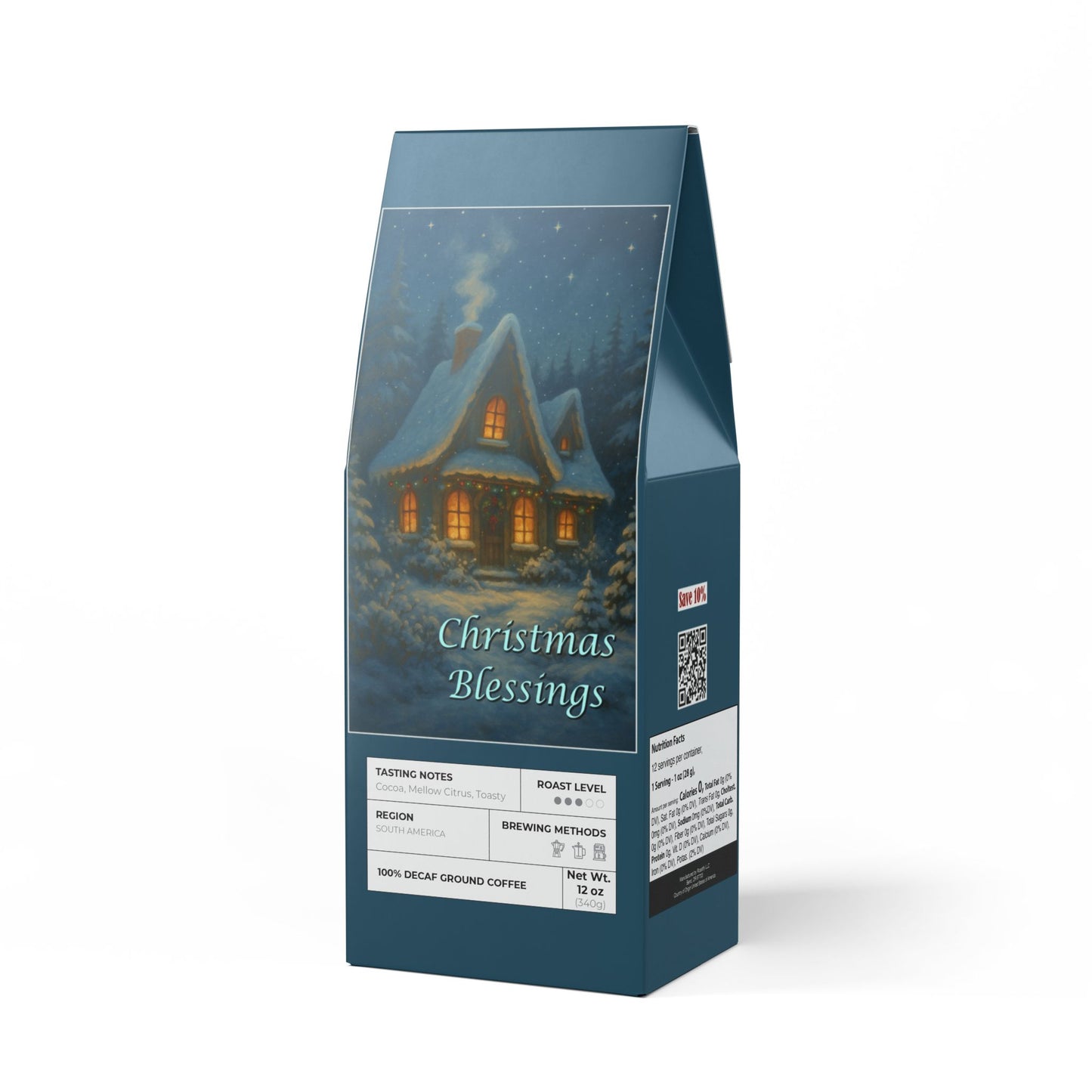 Christmas Winter Nights Decaffeinated Coffee Blend (Medium Roast) with Card Cut-Outs