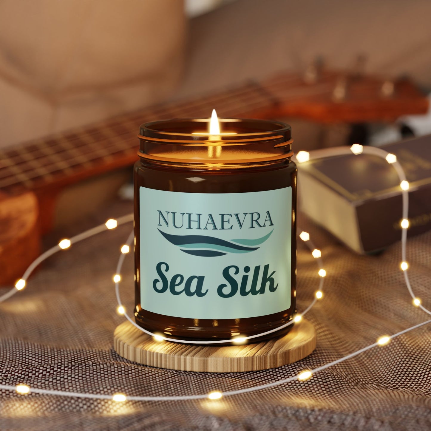 Nuhaevra Sea Silk Soy Candle - White Sage and Lavender for Relaxation and Calm
