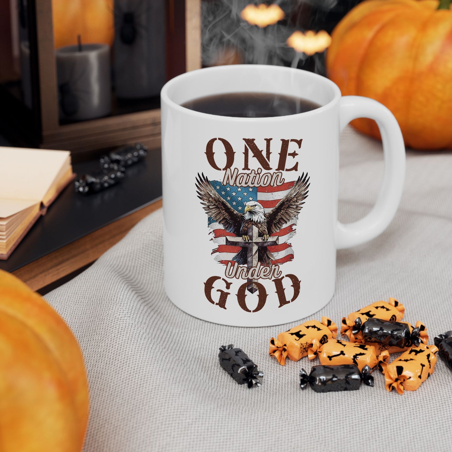 Patriotic Ceramic Mug | 11oz & 15oz | Perfect for Coffee Lovers, Veterans, Memorial Day, Independence Day, Gift Ideas