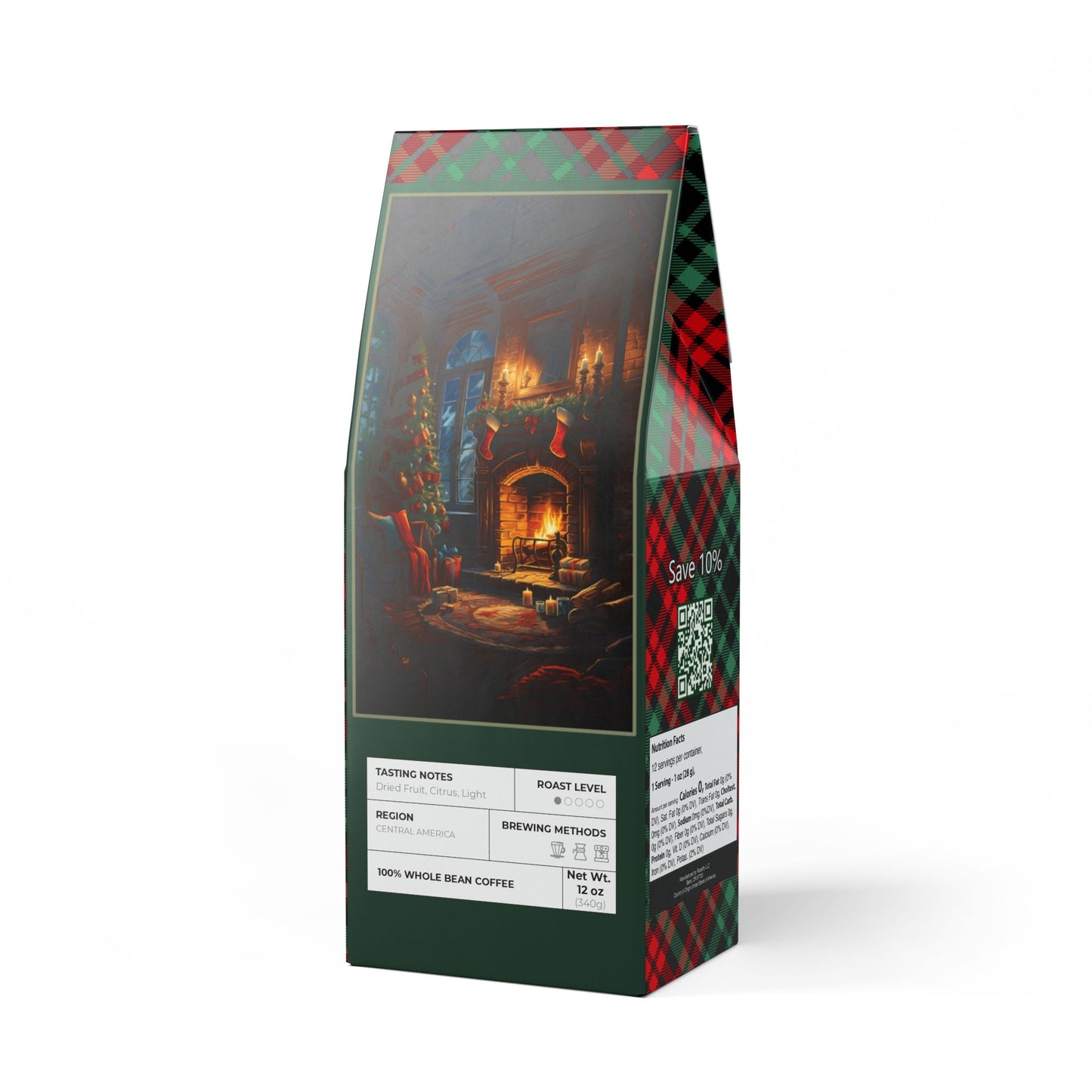 Holiday Festive Coffee – Light Roast (12oz) – Christmas Wreath Card Cut-Out