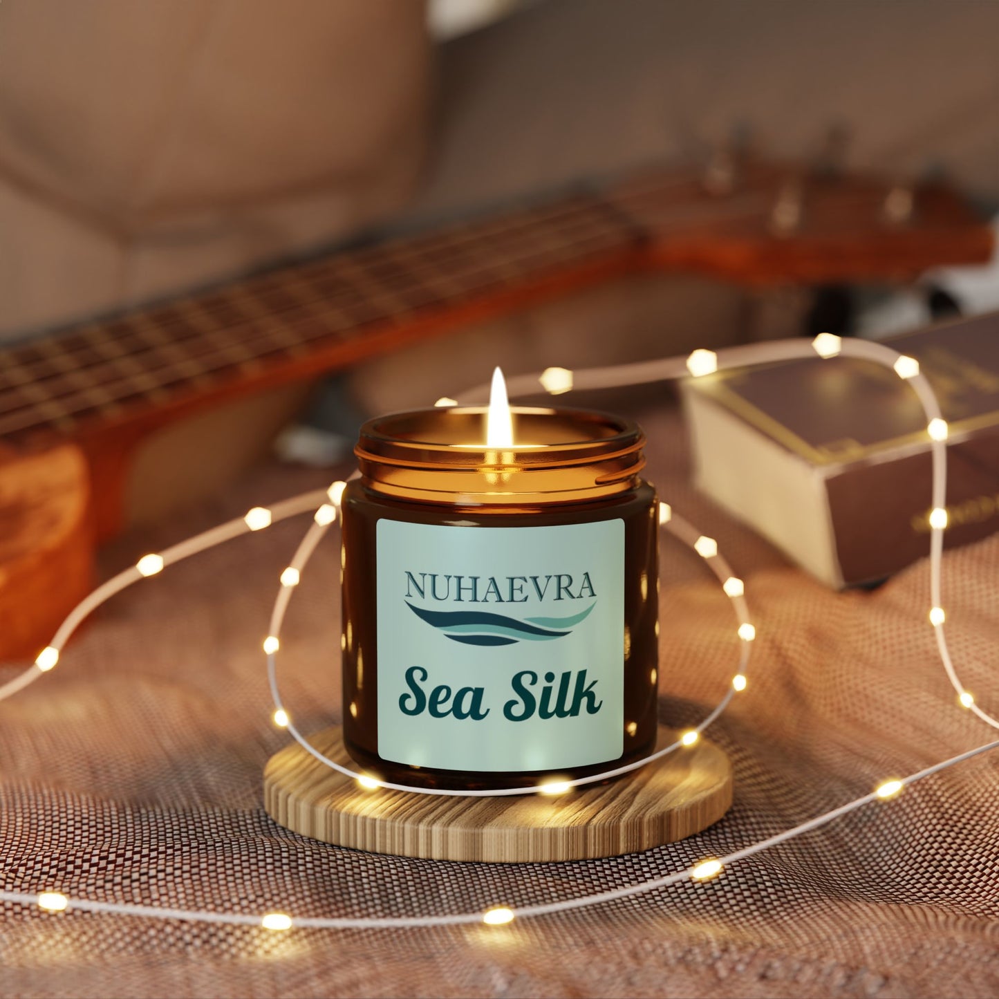 Nuhaevra Sea Silk Soy Candle - White Sage and Lavender for Relaxation and Calm