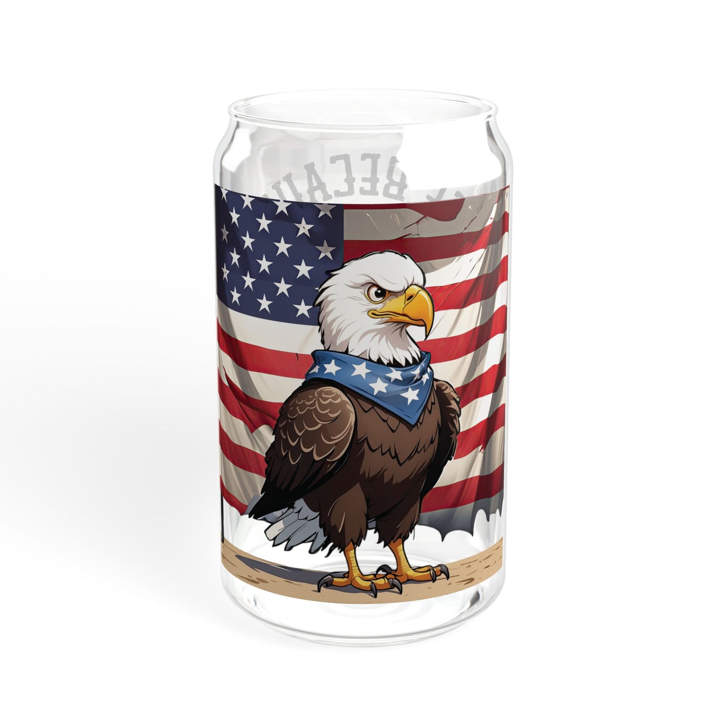 Patriotic Sipper Glass, 16oz | Unique Drinkware for Veterans, Front-Back Designs
