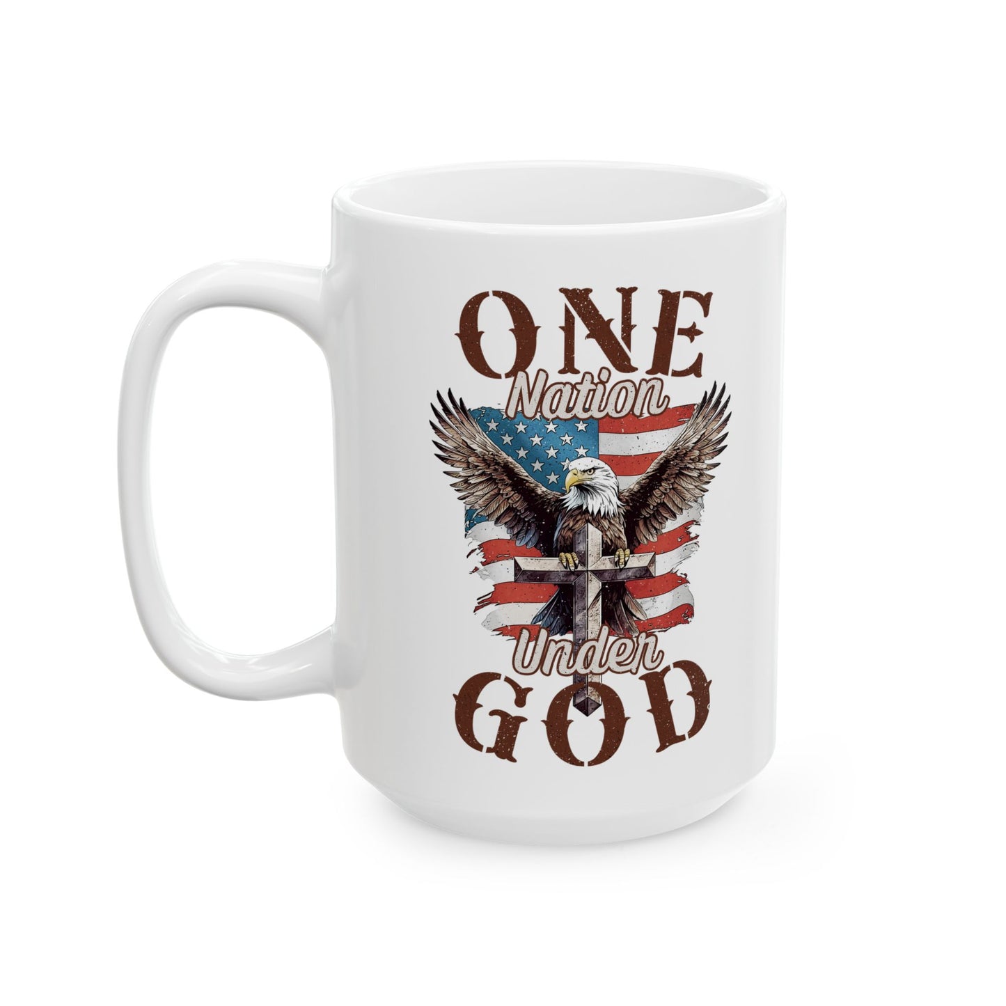 Patriotic Ceramic Mug | 11oz & 15oz | Perfect for Coffee Lovers, Veterans, Memorial Day, Independence Day, Gift Ideas