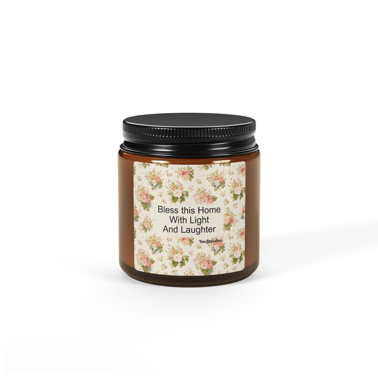 Floral Background Soy Candle - White Sage and Lavender for Relaxation and Calm