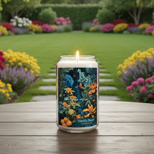 Botanical Candle | Choose Vanilla Bean, Comfort Spice, or Sea Breeze | Reusable Glass - 13.75oz