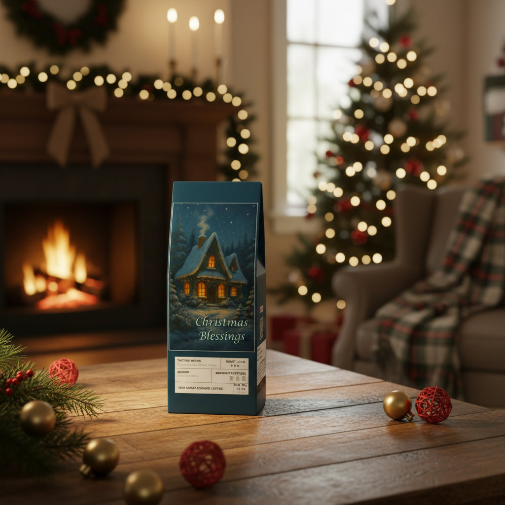 Christmas Winter Nights Decaffeinated Coffee Blend (Medium Roast) with Card Cut-Outs